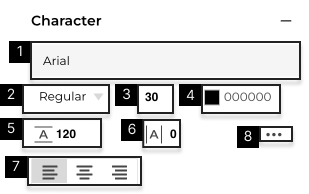 Element Properties Toolbar Controls