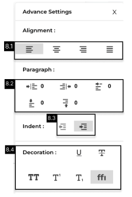 Alignment Options Interface