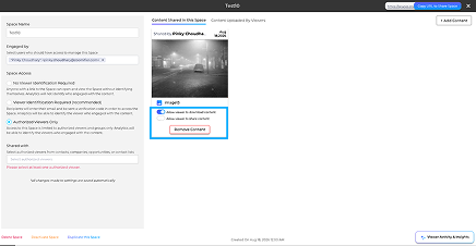 Content with download and share options