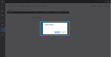 Create a Space modal